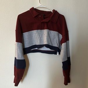 Varsity Color Blocked Crop Top